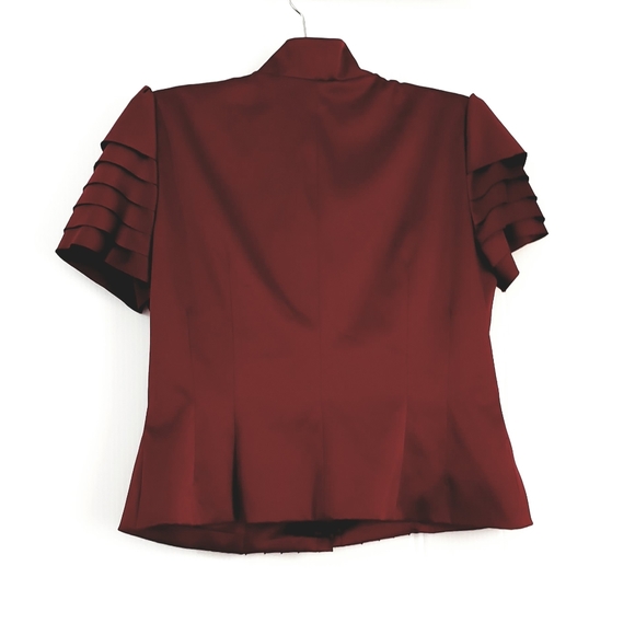 JS Collections Burgundy Buttons Down Blouse Size12 - Picture 3 of 7
